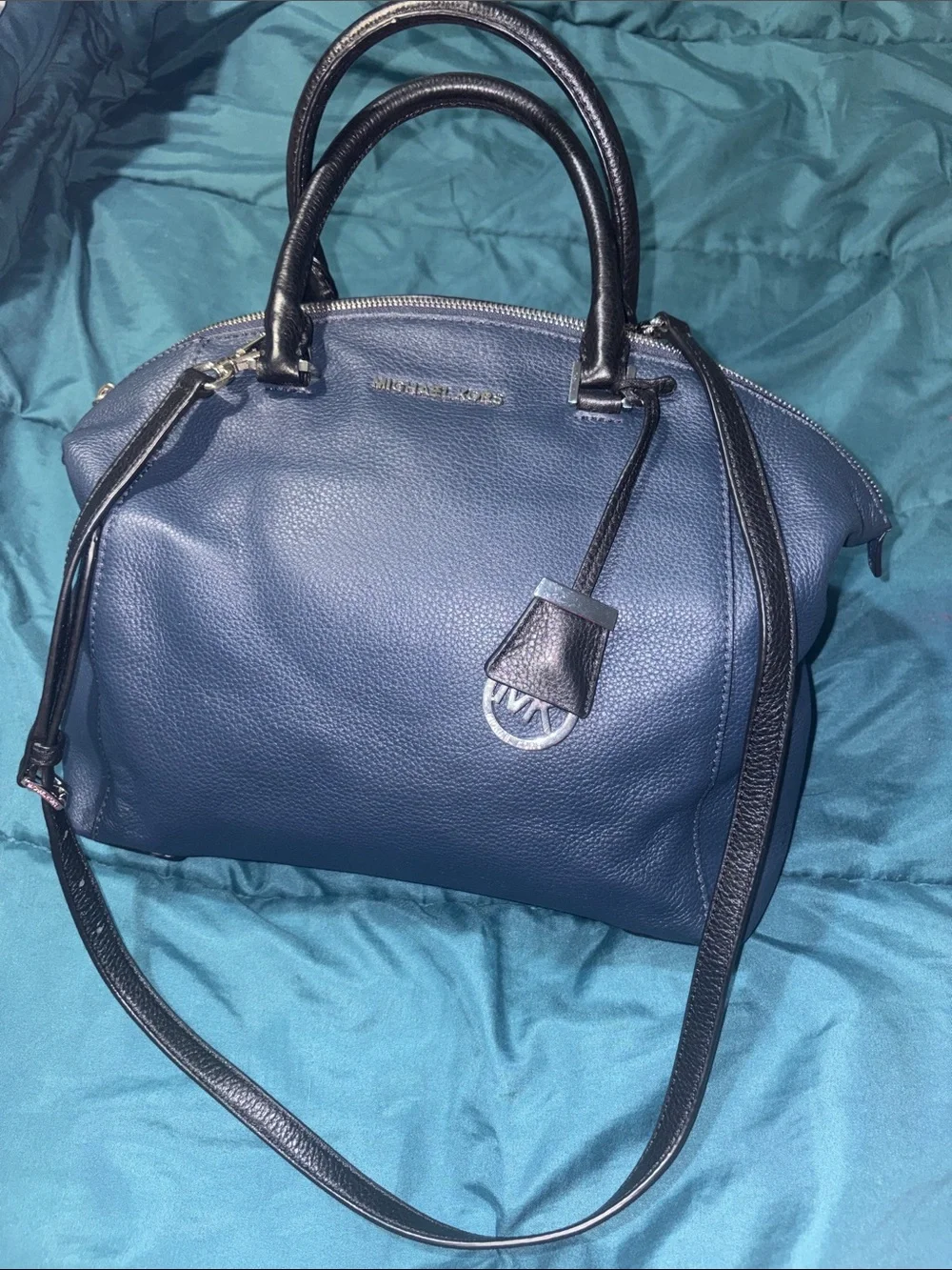 Michael Kors Riley Large Satchel -Dark / Navy Blue
